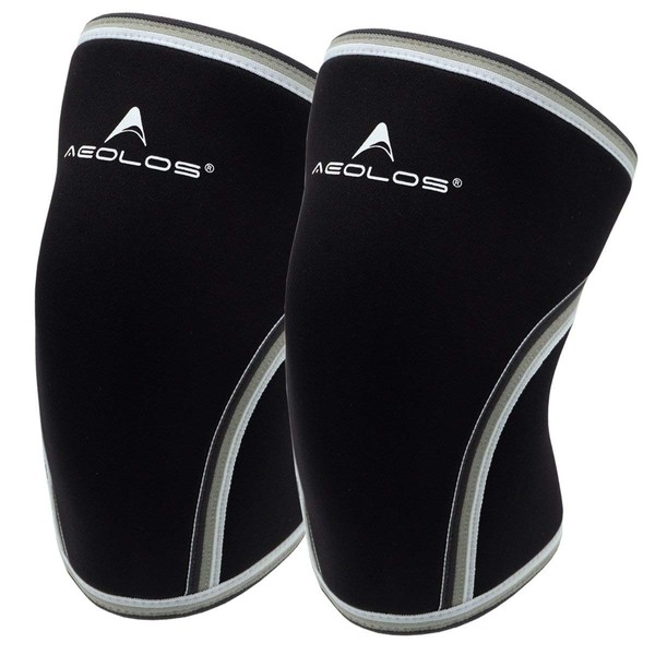 AEOLOS Knee Sleeves (1 Pair)，7mm Compression Knee Braces for Heavy-Lifting,Squats,Gym and Other Sports (Small, Black)