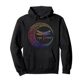 Moon Night Colorful Dragonflies Insect Dragonfly Pullover Hoodie