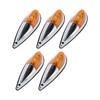 5pcs Cab Marker Light Weatherproof Amber Teardrop Cab Top Running