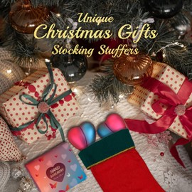 Hand Warmers Rechargeable 2 Pack, 5200mAh Heart-Shaped Electric Handwarmers, Reusable Portable Pocket Heater, Great Gifts Stocking Stuffers for Women, Valentines Day Gifts for Her - Red/Blue