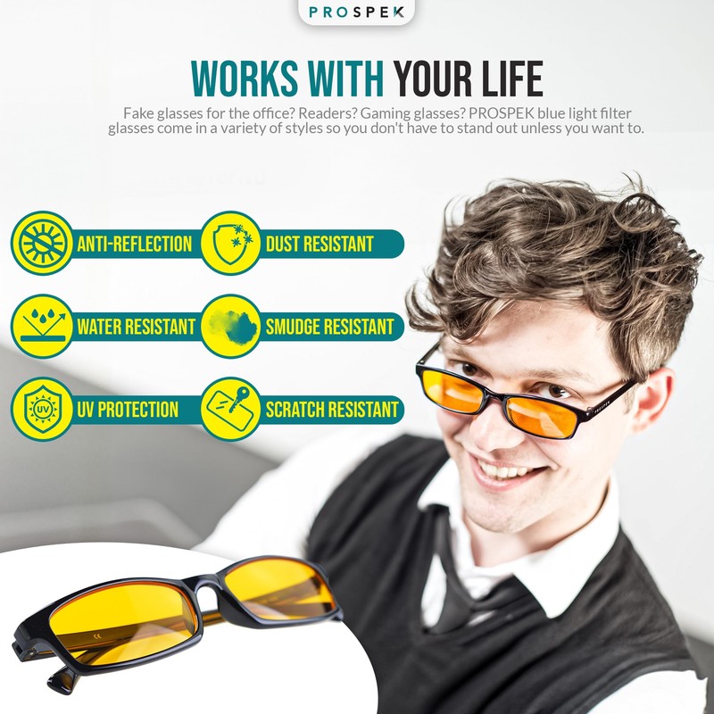 Prospek Blue Light Blocking Glasses, ELITE for Women and Men,