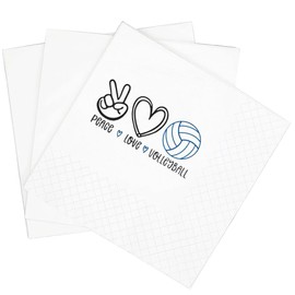 SharkBliss Funny Volleyball Quotes Cocktail Napkins, 100 Pack Peace Love Volleyball Saying Disposable Beverage Bar Paper Cocktail Napkins For Party Table Decor 2-Ply, 5x5" (Peace Love Volleyball)