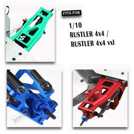 RCMYou Upgrades Part for 1/10 Rustler 4x4 VXL/Rustler 4x4,Alloy Suspension Arm,Caster Block,Steering Blocks,Rear Stub Axle Carriers,Steering Bellcranks,Shock Tower,Green (More Durable Arm)