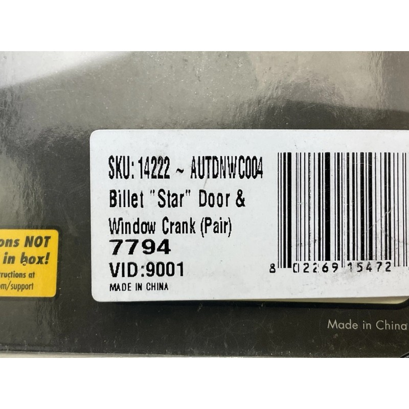 Autoloc AUTDNWC004 Window Crank Handle, Billet "Star" Door & Window