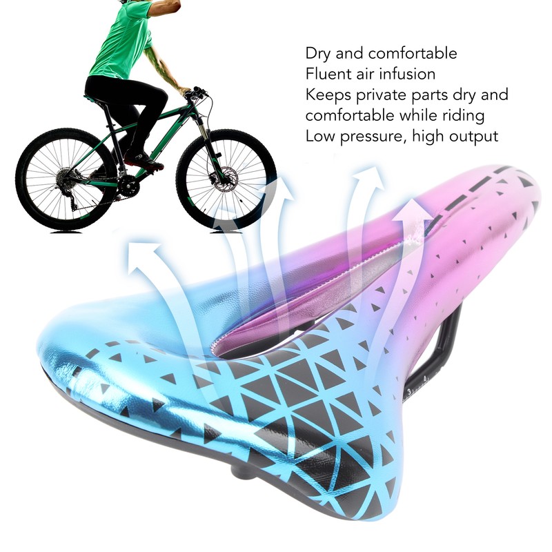 Bike Seat Cushion PU Comfortable Thickened Shock Absorbing Breathable Mountain