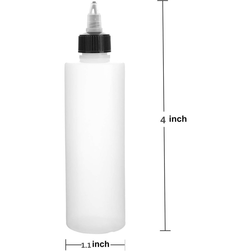 10Pcs Plastic Squeeze Bottles with Twist Cap,Clear Dispensing Bottles with
