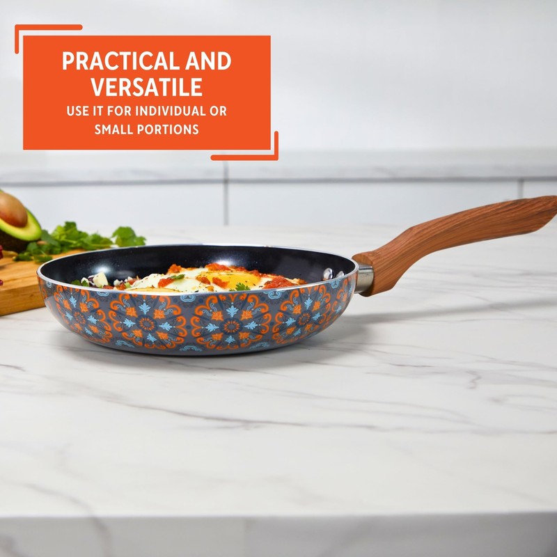 IMUSA 8in Talavera Nonstick Ceramic Frying Pan Skillet, PFAS-Free