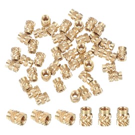 PATIKIL M4 x 8.1 x 6.3 mm Brass Thread Insert, 40 Pieces Metric Knurled Nut Heat Set Insert for Plastic 3D Printing Components