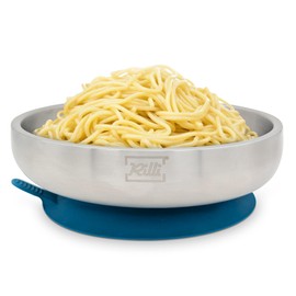 Rilli Stainless Steel Suction Cup Plate Deep, Non-Slip Baby Tableware, Baby Suction Cup Tableware (Petrol)