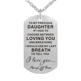 to My Precious Daughter Gift Necklace - I Love You Jewelry Pendant Present