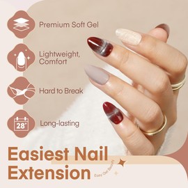 Oval Round Nail Tips Short Full Matte Oval Almond Gel x Nail Tips 240pcs Easiest Short Acrylic Nail Tips for DIY Nail Art Salon, Luckyfairty Short Oval Gel x Nails, 12 Sizes