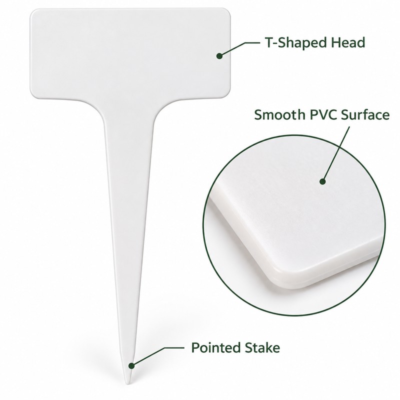 Waterproof T-Shaped Plant Labels for Garden Organization – Reusable PVC