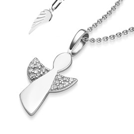 School Gifts For Girls, Guardian Angel Gift for First Day of School, School Cone Filling, Lucky Charm For Starting School, Child’s First Day of School Chain, Silver 925