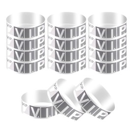 KINBOM 300pcs Paper Wristbands for Events, Identification Wristbands Lightweight VIP Paper Adhesive Bracelets for Events Concerts Clubs Festivals(Silver)