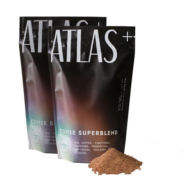 ATLAS+ Coffee Superblend Mushroom Coffee. All-in-one benefits (focus, energy, digestion,