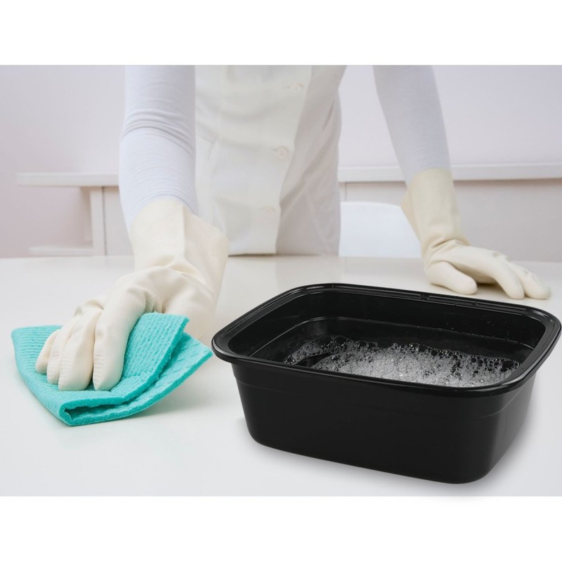 Morcte 12 Quart Rectangle Plastic Wash Pan / Dishpan Basin,