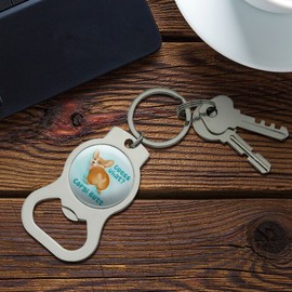 GRAPHICS & MORE Guess What Corgi Butt Funny Joke Keychain with Bottle Cap Opener