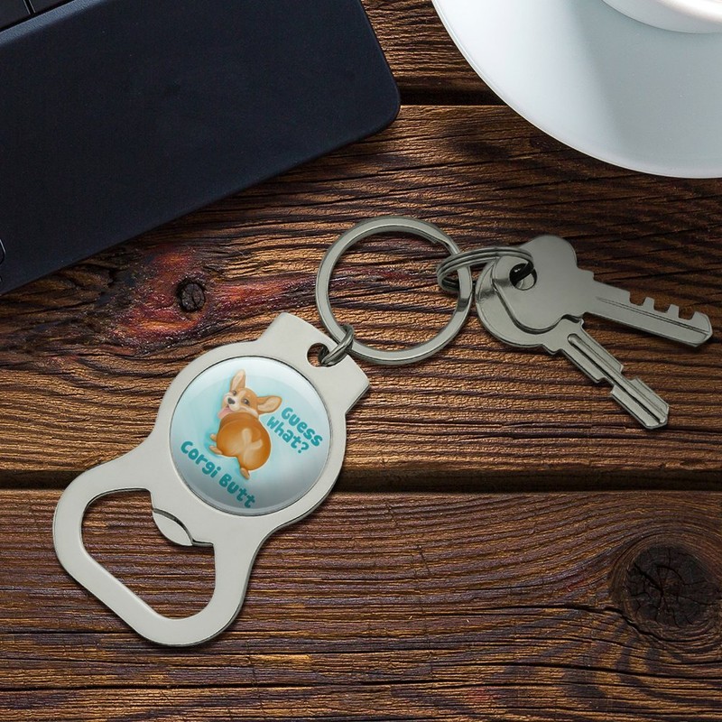 GRAPHICS & MORE Guess What Corgi Butt Funny Joke Keychain