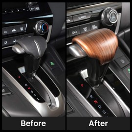 AntBooBoo for Honda CRV CR-V 2017 2018 2019 2020 2021 2022 Gear Shift Knob Cover Peach Wood Grain Interior Decoration for CR V (Gear Shift Knob Cover)