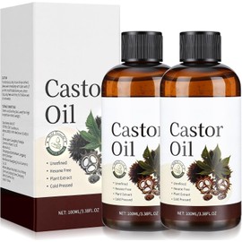 2PCS Aceite de Ricino Puro,Castor Oil para Cuidado de Cabello y Pestañas,Favorece el crecimiento de pestañas y cejas,Aceite Corporal y Facial Hidratante,Protege y Fortalece Uñas y Cutículas