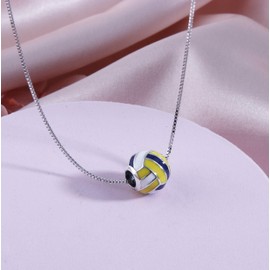 Helen de Lete S925 Sterling Silber Love Volleyball Sport Halsband Halskette, Sterling Silber