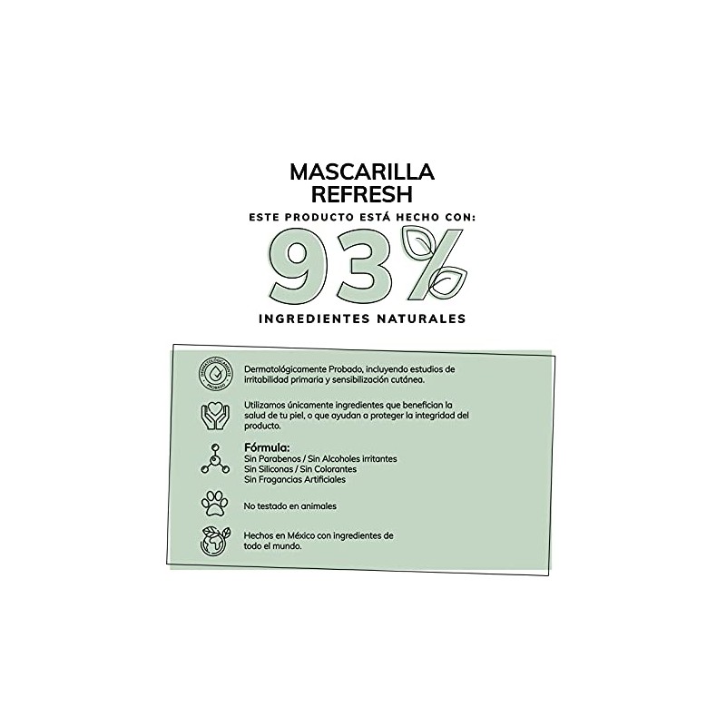 Mascarilla Facial Refrescante e Hidratante- Arcillas Puras (Kaolíin y Bentonita)