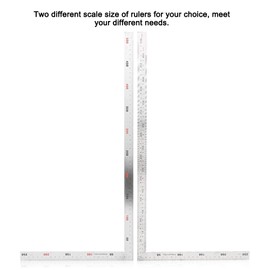 90 Degree Right Angle Finder L Ruler 24 inch Ruler Stainless Steel Easy Read Measurement Layout Template Tool(500mm*250mm)