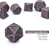 D&D Metal Dice Set, DNDND 7PCS Metallic Ancient Copper Dice