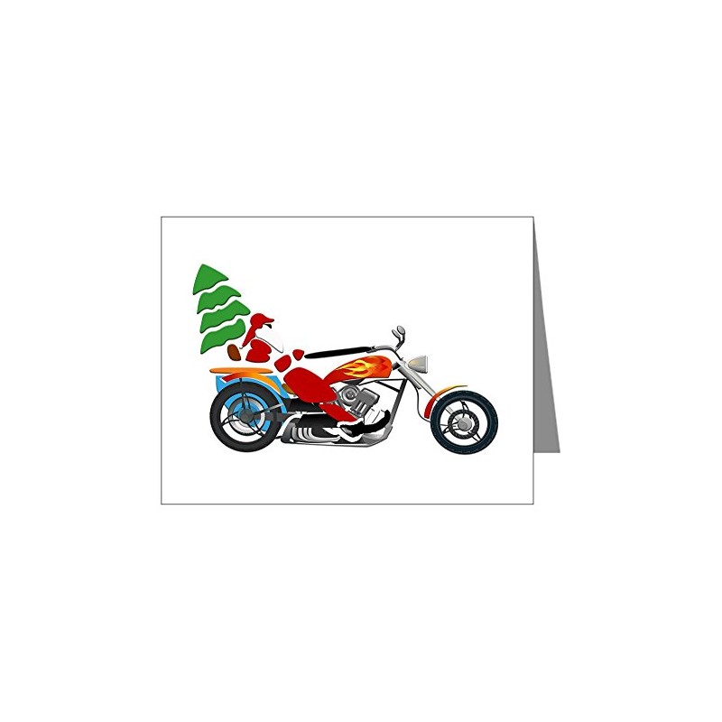 Note Cards (20 Pack) Holiday Biker Santa on his Motorcycle/Chopper