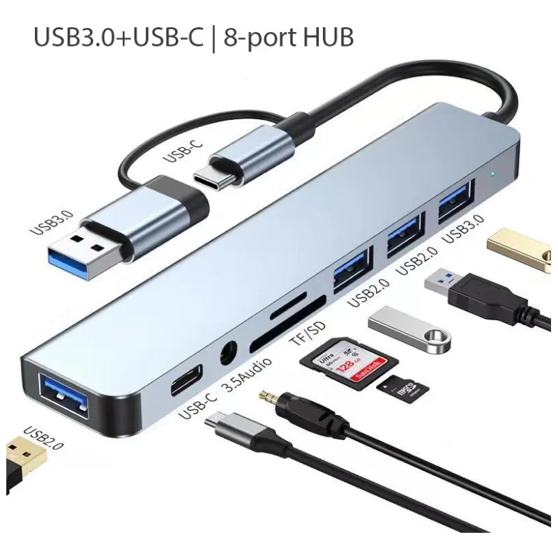Ocho Estaciones De Acoplamiento Hub De Uno A Ocho Cabezales