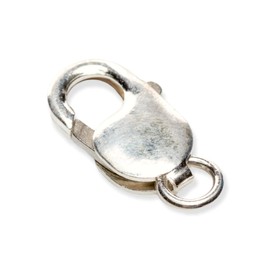 925 Sterling Silver Oval Lobster Claw Clasp with Open Ring 22.9mm Made in Italy by CRAFT WIRE
