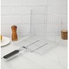 BRAVECOW BBQ Grill Basket Portable Carbon Steel Plating Folding Barbecue
