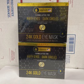 DERMORA 2 Pk Golden Glow Under Eye Patches (40 Pairs Eye Gels) - Rejuvenating Treatment
