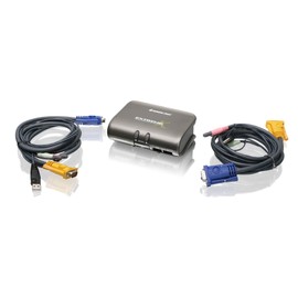 IOGEAR 2-Port MiniView Extreme Multimedia KVMP Switch, w/Full Set of Cables, (GCS1732)