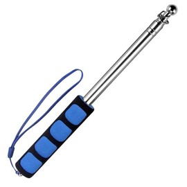 Dzxin Telescopic Flag Pole, 2M Handheld Flagpoles Stainless Steel Handheld Flag Pole Portable Extendable Flag Pole for Teacher Classroom Tour Guide Banner Flag (Blue)