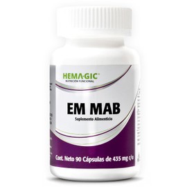 EM MAB Mezcla Sinérgica De Nutrientes - Suplemento Alimenticio Bitartrato De Colina, DL-Fenilalanina, L-Tirosina, L-Metionina, Fosfatidilserina - 90 Cápsulas Vcaps - Sin Gluten Y Sin OGM