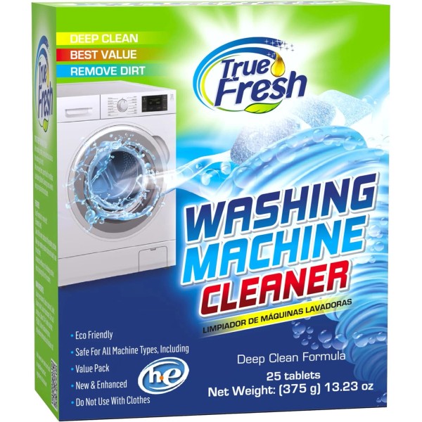 True Fresh Washing Machine Cleaner Tablets, 25 Solid Deep Cleaning