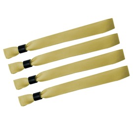 Wristrenyi Cloth Wristbands For Events-100 Pack Gold Fabric Bracelets Wrist Bands for Concerts Festival Admission Party