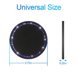2 Pack Car Bling Cup Holder Coaster, 2.75 Inch Crystal Rhinestone Car Cup Holder Insert Coaster,Universal for Cars, Vehicles, SUVs, Car Interior Accessories (Black/Blue)