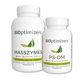BiOptimizers P3-OM & MassZymes Supplements Bundle | Premium Digestive Enzymes & Probiotics for Women & Men | Doctor-Formulated | 370 Capsules