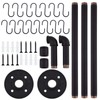 TLBTEK 50 inch Black Pipe Pot Bar Rack Wall Mounted