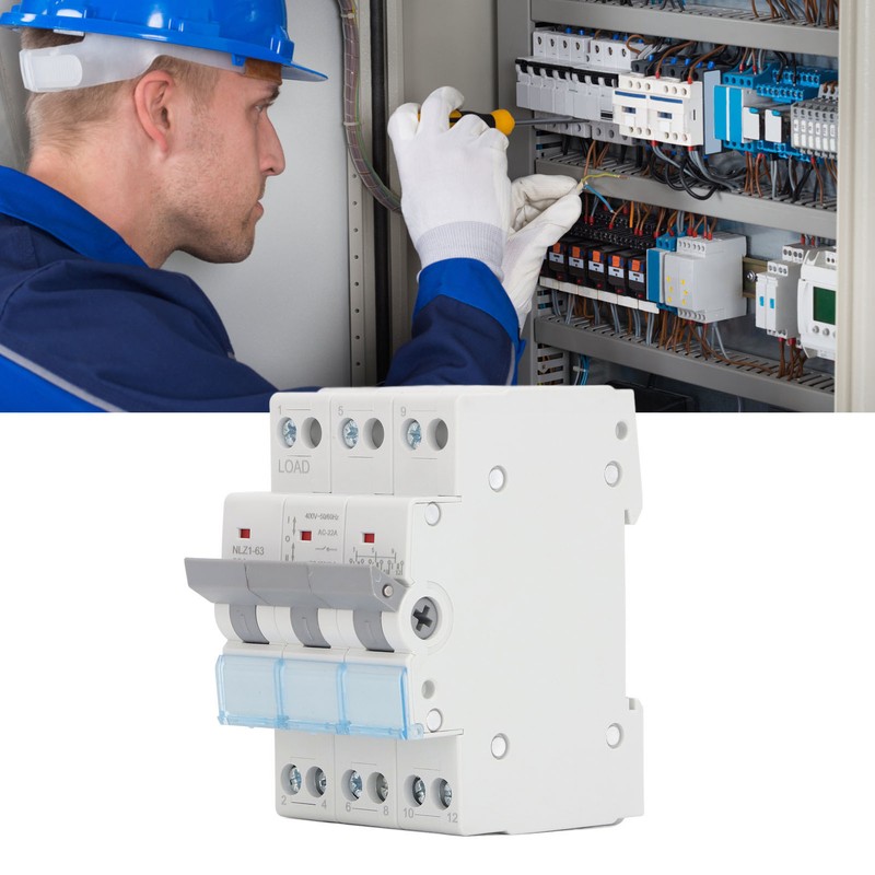 Dual Power Manual Transfer Switch DIN Rail Mount 3P Interlock