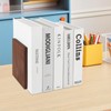 Acrux7 4 Pack Walnut Wood Book Ends Heavy Wooden Bookends,