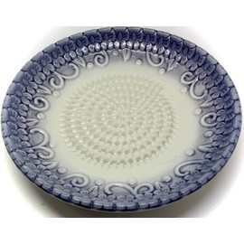 BonCera, All-in-one 4pcs Prime Ceramic Garlic Grater Set Lavender Purple Flowers Grater Plate w/Garlic Peeler, Gathering Brush, Stand, It's also grating Turmeric, Ginger.