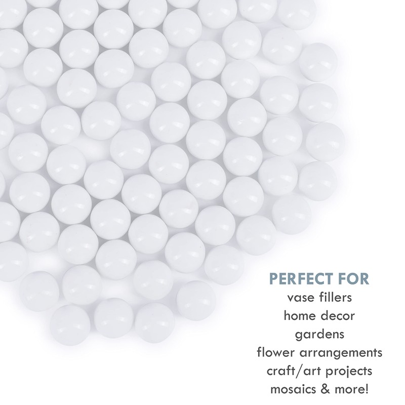 Galashield White Marbles for Vases | Glass Beads Bulk Fillers,