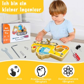 LUMIN TUTU Montessori Toy from 2 Years, Montessori Screw Board from 3 4 5 Years, Fine Motor Skills Educational Toy, Digger Toy for Children with Cute Animal Elements, Motor Skills Toy