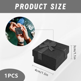 Jewellery Gift Boxes Small Gift Boxes Ring Boxes for Jewellery Small Kraft Jewelry Boxes for Presents Small Boxes for Gifts Earring Gift Box with Bow Knot and Lids for Jewelry Gifting (black)