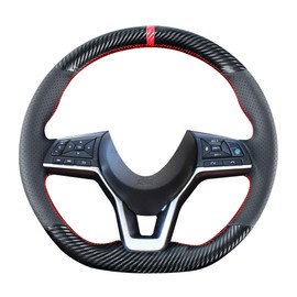 Carkooler - Funda para volante de fibra de carbono para Nissan Rogue 2017-2020 / Leaf Kicks 2018-2020 / Altima 2019-2021 / Sentra Versa 2020 2021 15 pulgadas Accesorios interiores de piel