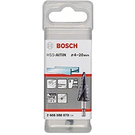Bosch 2608588070 4/6/8/10/12/14/16/18/20 mm 1/4-Inch Hex HSS-AlTiN Step Drill Bits