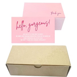 RXBC2011 Hello Gorgeous Thank you for your order cards Thank you for the support Cards Package Insert for online business Pack of 500